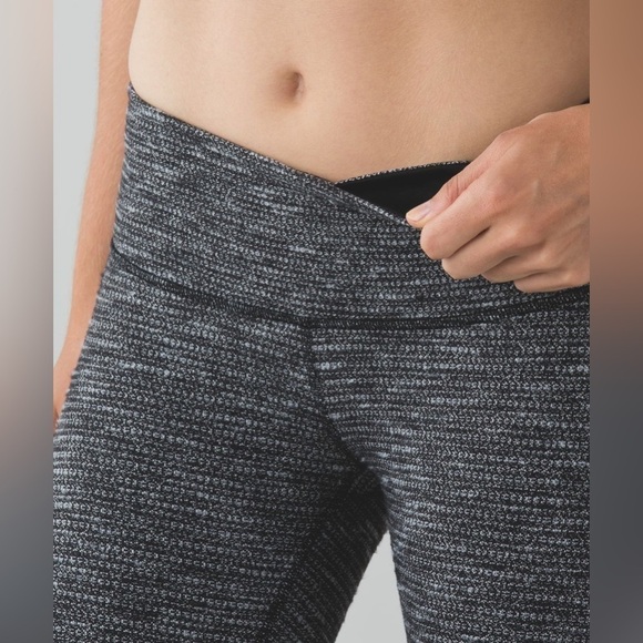 Lululemon | Wunder Under Pant III Coco Pique Black White Size 8 Gym Yoga Running - Picture 2 of 11